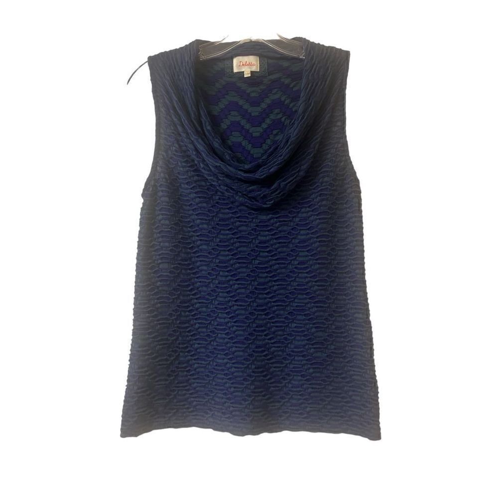 Anthropologie top by Deletta navy & teal sz M